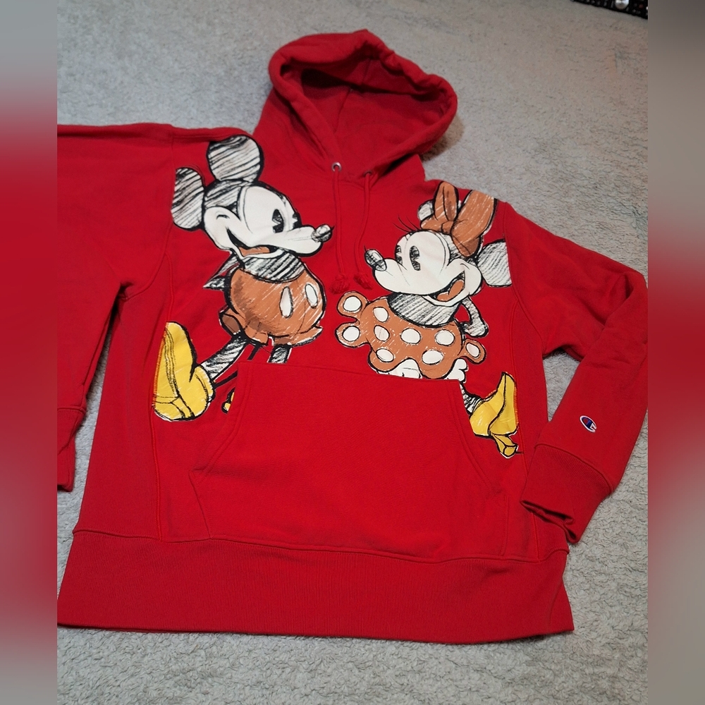 Champion Disney Mickey & Friends Reverse Weave Hoodie Wimans Large - Picture 6 of 7